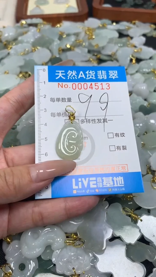 翡翠未镶嵌颈饰净货挂件-4513