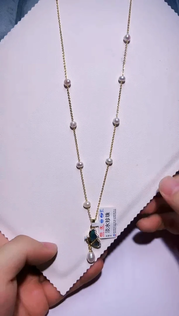 淡水珍珠合金项链项链860