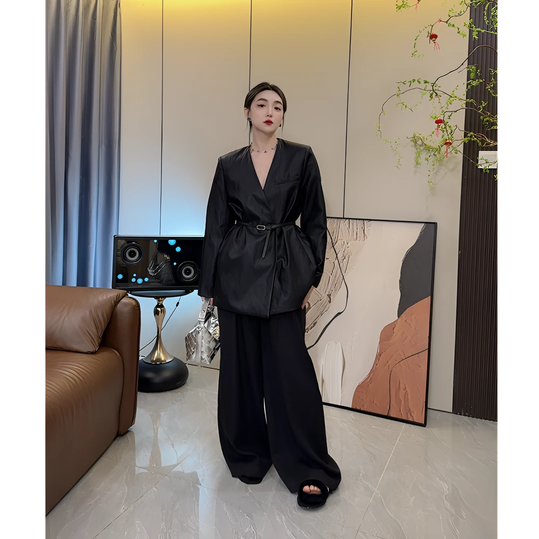 YHYIO/饭饭 [紫焉] 法式复古时尚系腰带蛋白PU皮25初春气质西服女