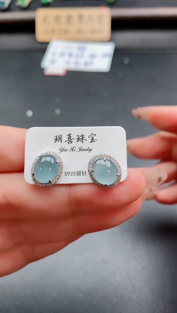 银S925镶嵌戒指翡翠1