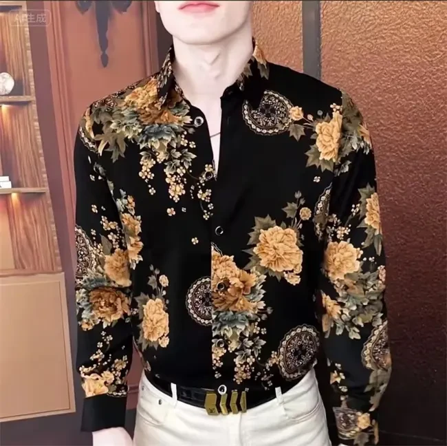 《欧镜花绅》2025秋季新款衬衫男士商务潮流百搭长袖帅气时尚轻奢