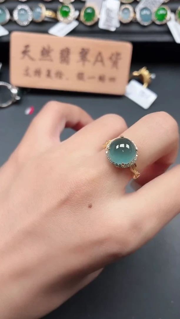 银S925镶嵌戒指翡翠11111