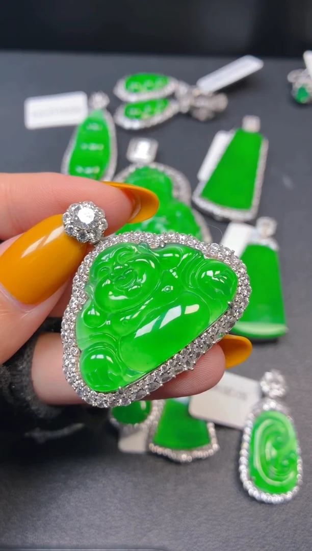 吊坠(不含链)银S925镶嵌翡翠1