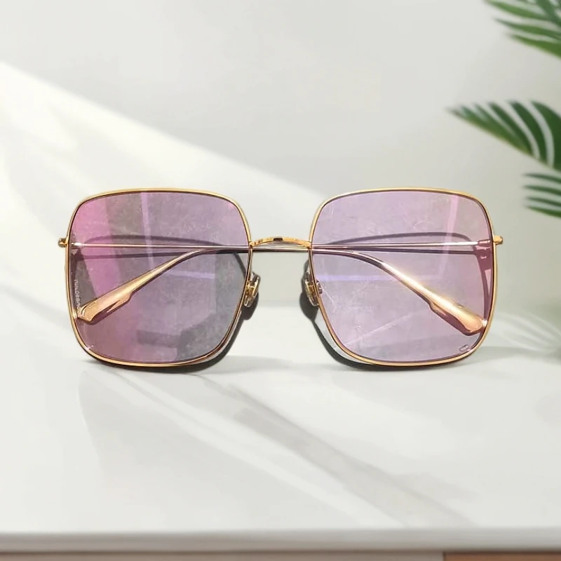 99新 DIOR/迪奥 金色拼粉色 墨镜