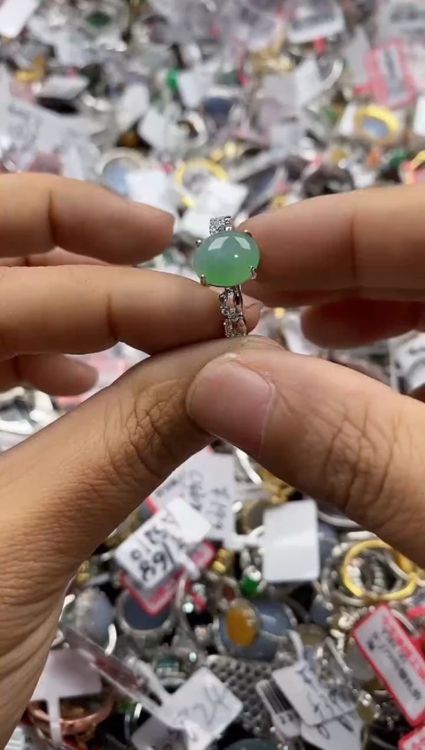 银S925镶嵌戒指翡翠15                   1