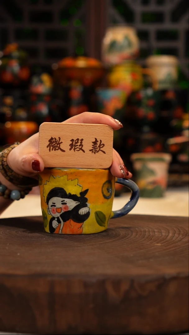 油画   手绘釉下彩微瑕