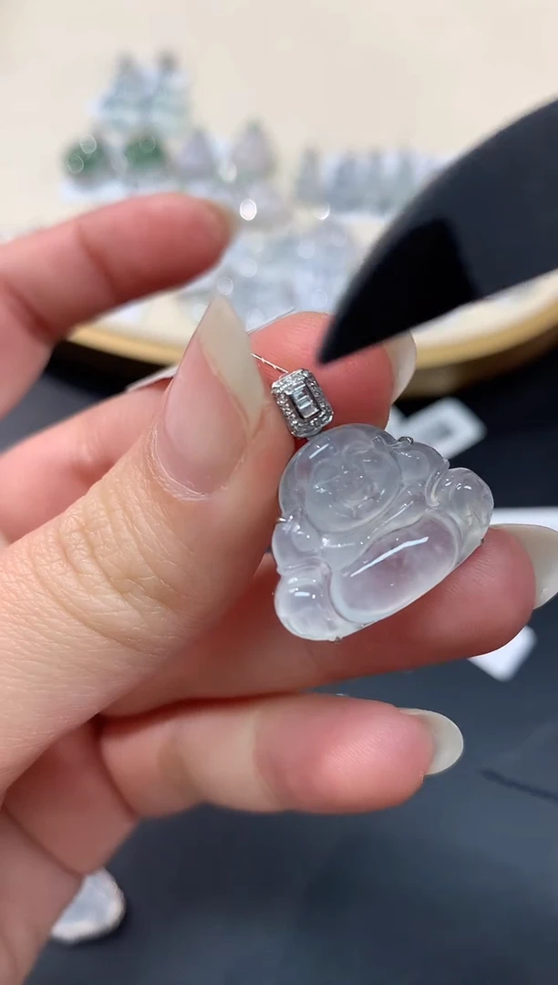 【闪购商品】翡翠吊坠(不含链)18K金镶嵌佛公A39|6980