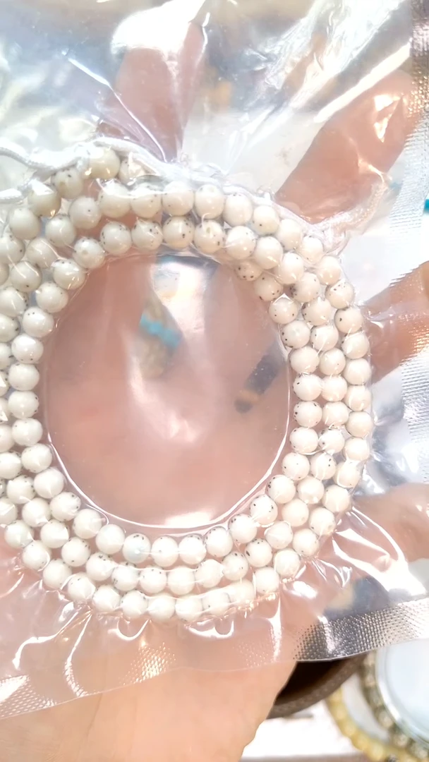 星月菩提吊坠星月骨瓷白正圆6mm