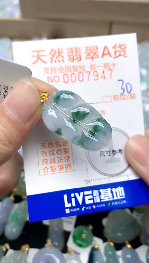 【闪购商品】翡翠颈饰18K金镶嵌30天然A货翡翠