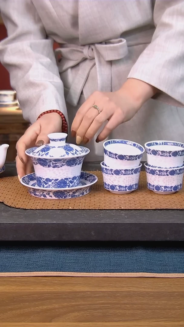 简装家用款5件套 白瓷陶瓷茶具