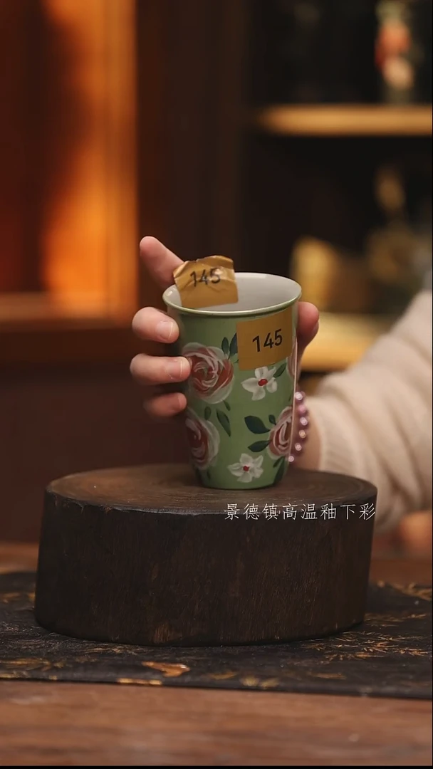 陶瓷景德镇高温釉下手绘陶瓷@L145@