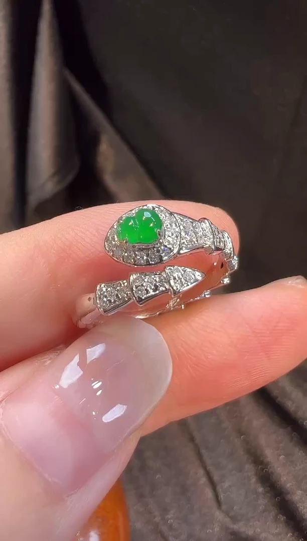 18K金镶嵌戒指翡翠L6戒指