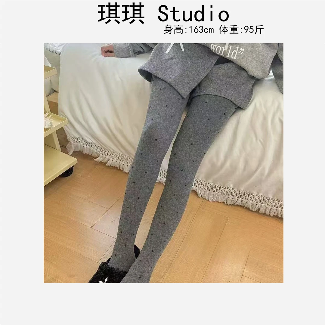 2025新款80D轻奢高级感甜美洋气减龄波点显瘦百搭压力袜打底裤-M