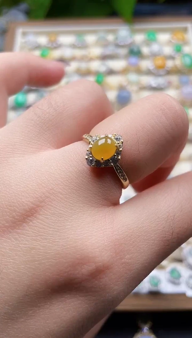 银S925镶嵌戒指翡翠120