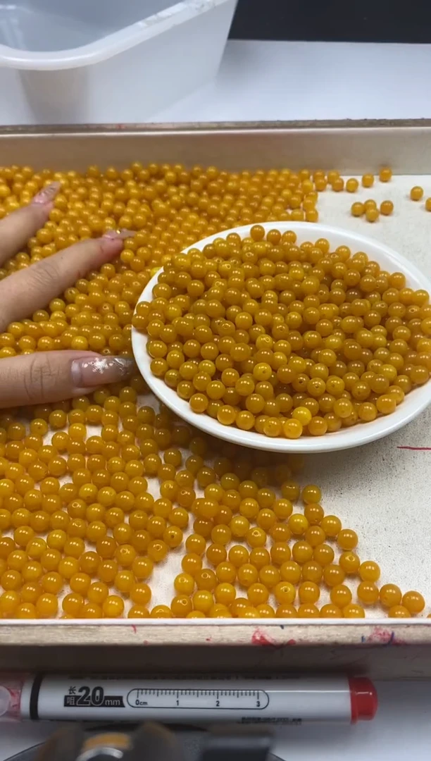 【闪购商品】蜜蜡颈饰未镶嵌w41蜜蜡鸡油黄6mm*30颗