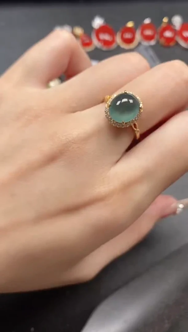 银S925镶嵌戒指翡翠51151