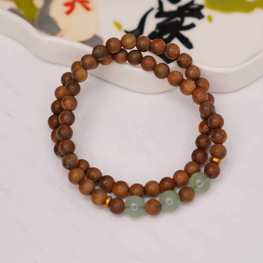 戌木 绿檀双圈手串