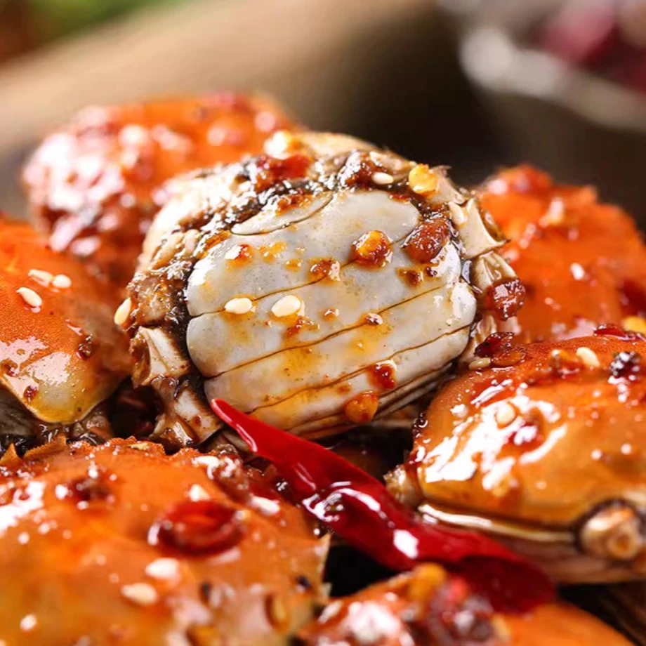 香辣蟹350g/罐麻辣公母蟹全母蟹开罐即食零食小螃蟹熟食麻辣海鲜