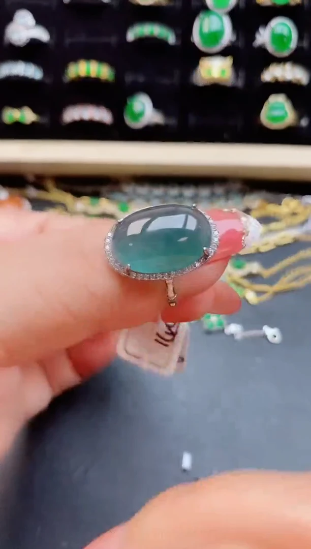 【闪购商品】翡翠戒指银S925镶嵌12121