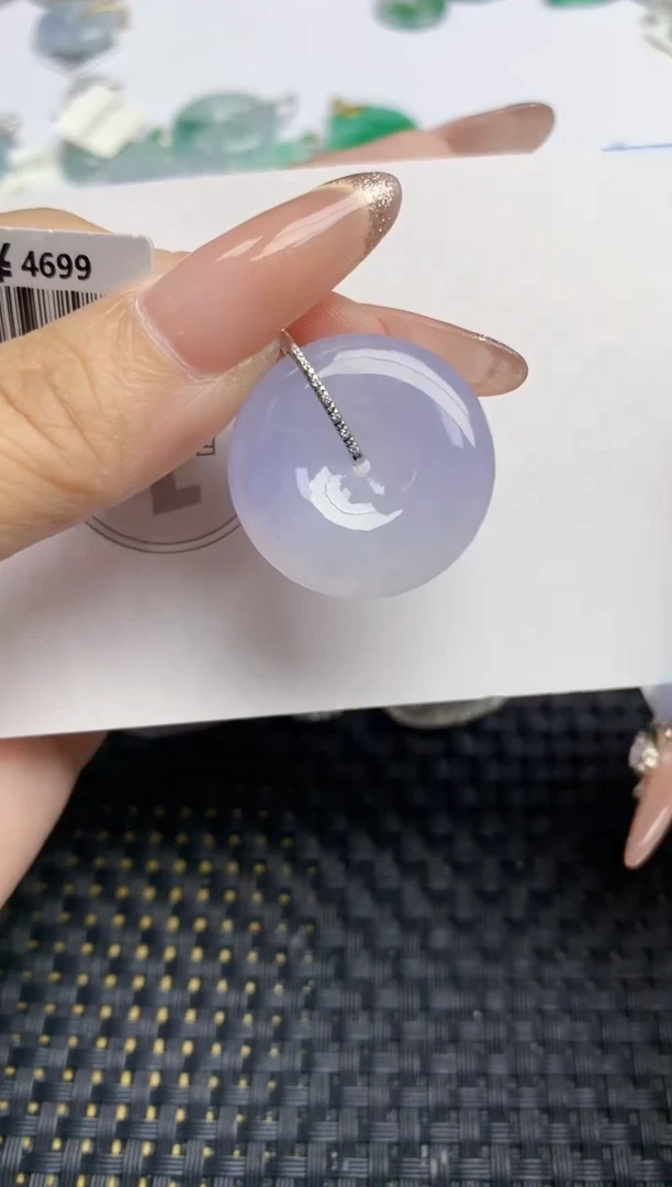 颈饰18K金镶嵌翡翠天然缅甸A货翡翠百元以上9元证书费自理