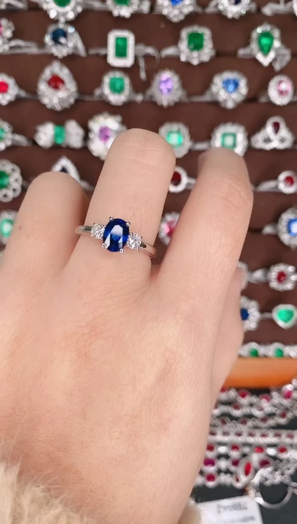 【闪购商品】蓝宝石18K金戒指18K金镶嵌1