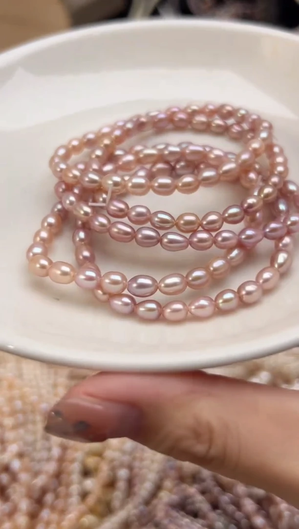 未镶嵌淡水珍珠福利强光*珍珠手链（无核5mm）左右