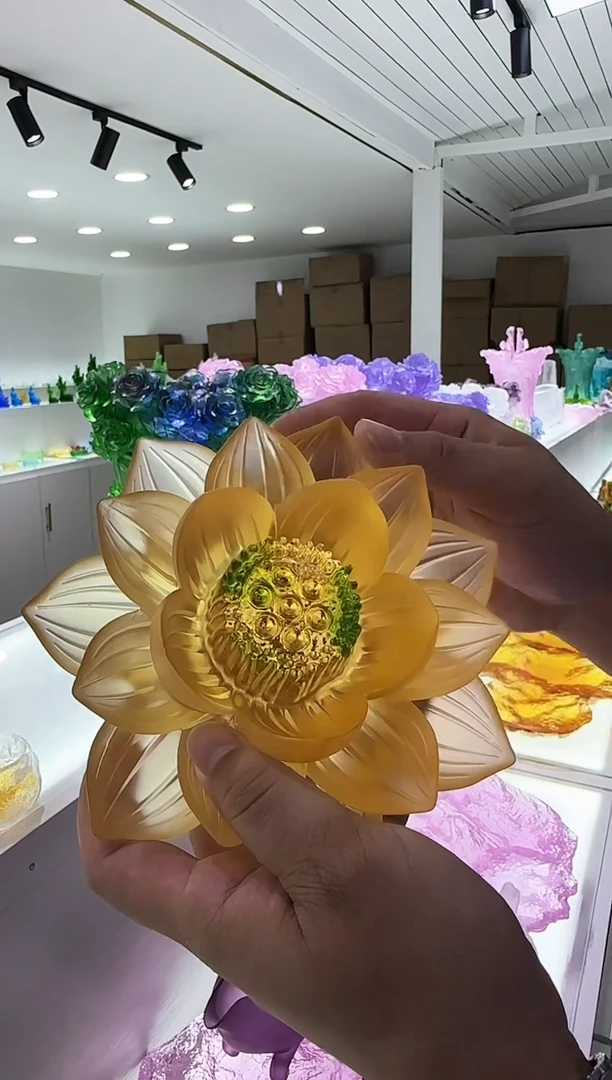 手工艺品琉璃古法琉璃莲花