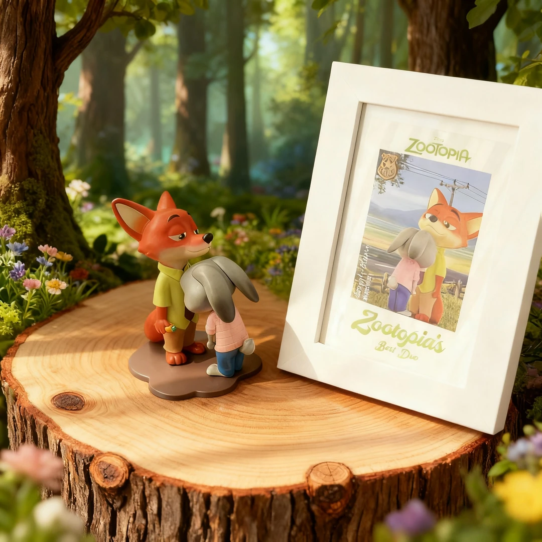 疯狂动物城尼克朱迪抱抱公仔盲盒手办车载玩具摆件甜蜜依靠