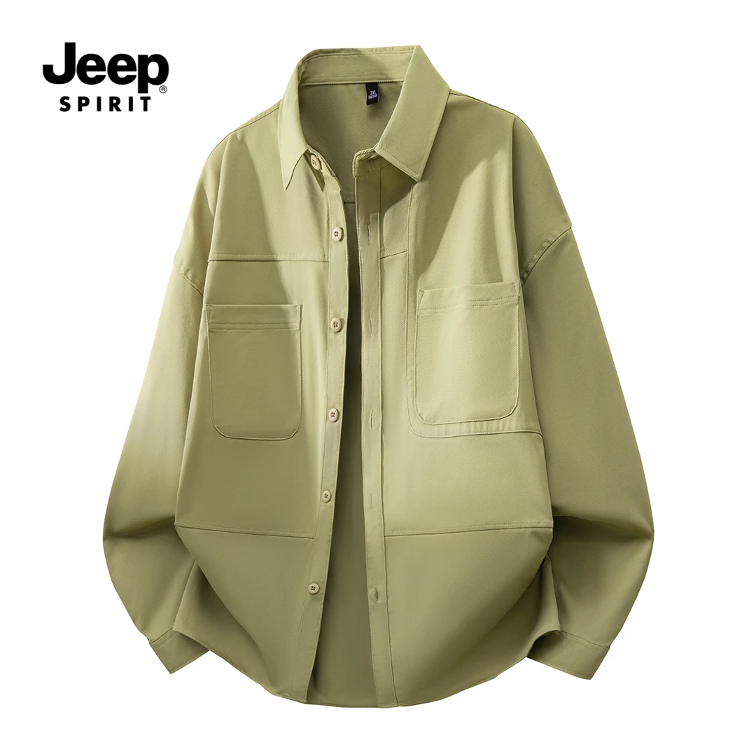 JEEPSPIRIT吉普大码高级感男士衣服新款宽松休闲夹克外套男款