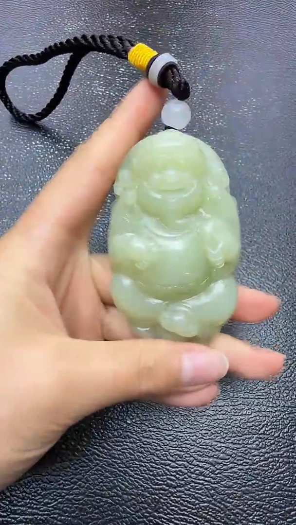 未镶嵌和田玉把件黄口佛公精品手把件