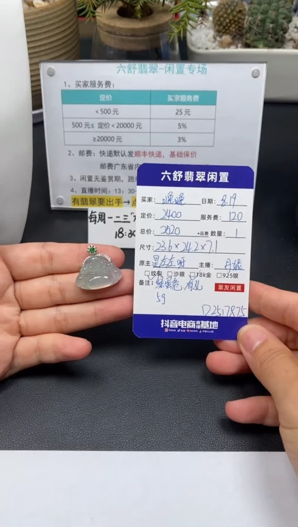 翡翠18K金镶嵌颈饰晚*D2517875
