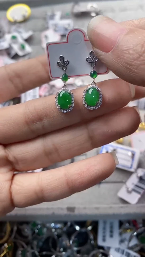 银S925镶嵌戒指翡翠777---5