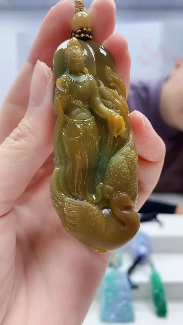 定制翡翠未镶嵌4898zm-毛货挂件225