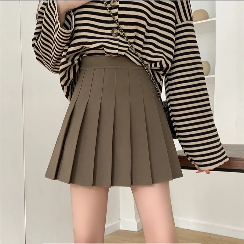 大码学院风百褶裙半身裙女2023秋冬胖妹妹韩版高腰褶皱短裙A字裙