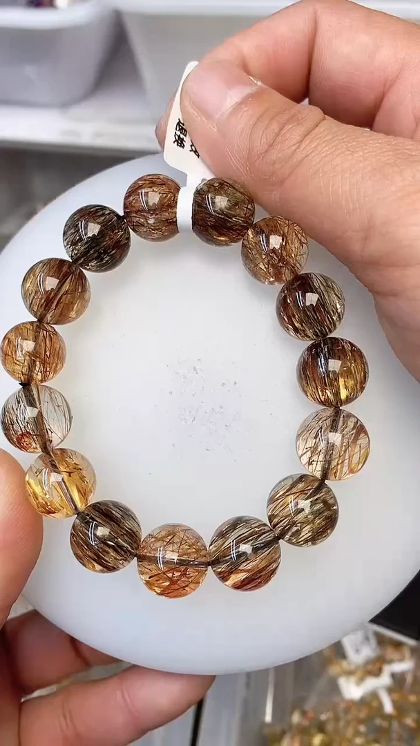 【闪购商品】水晶手链未镶嵌110 黑金超七13mm