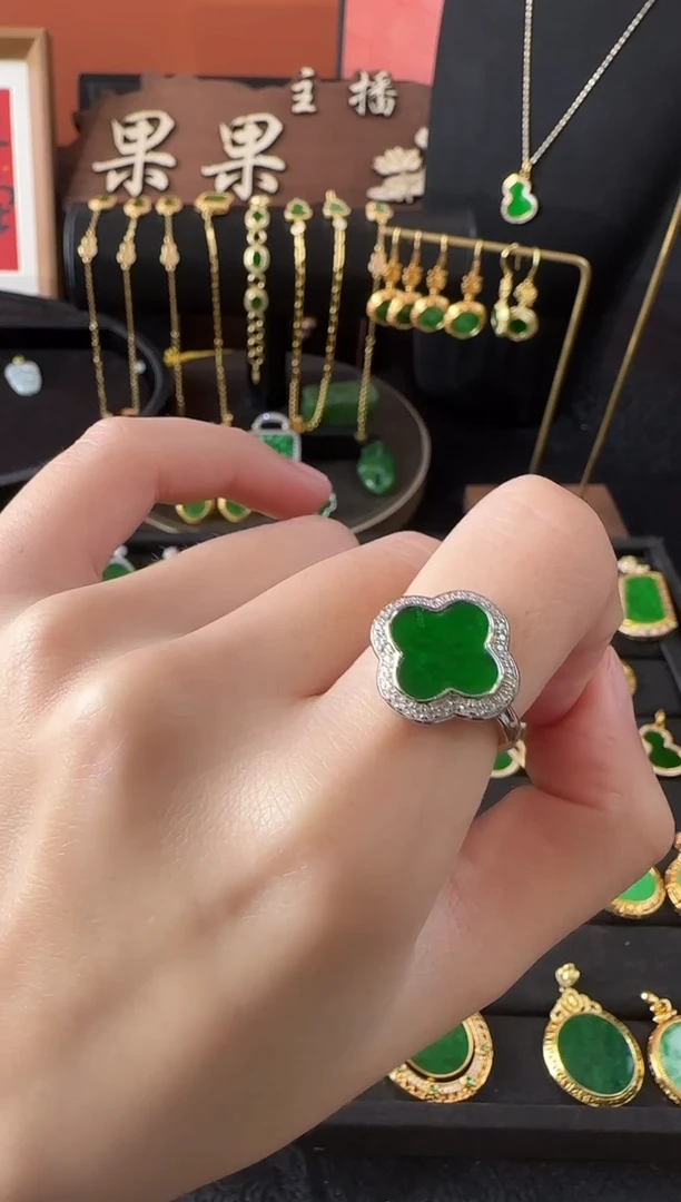 【闪购商品】翡翠戒指银S925镶嵌戒指