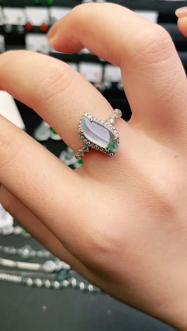 银S925镶嵌戒指翡翠0