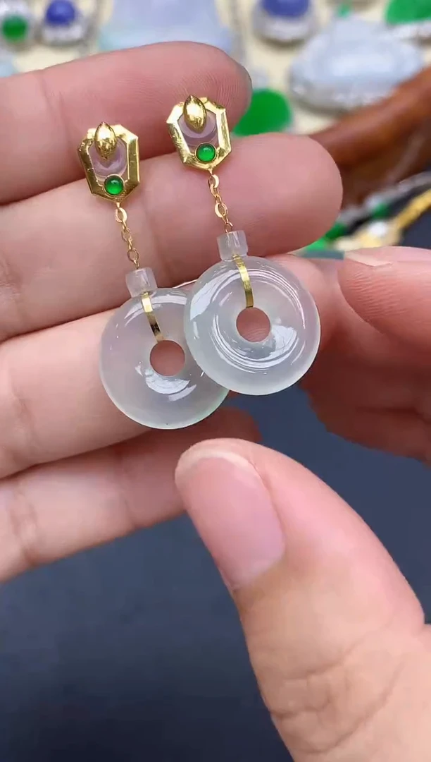 18K金镶嵌翡翠耳饰187-中国好珍宝