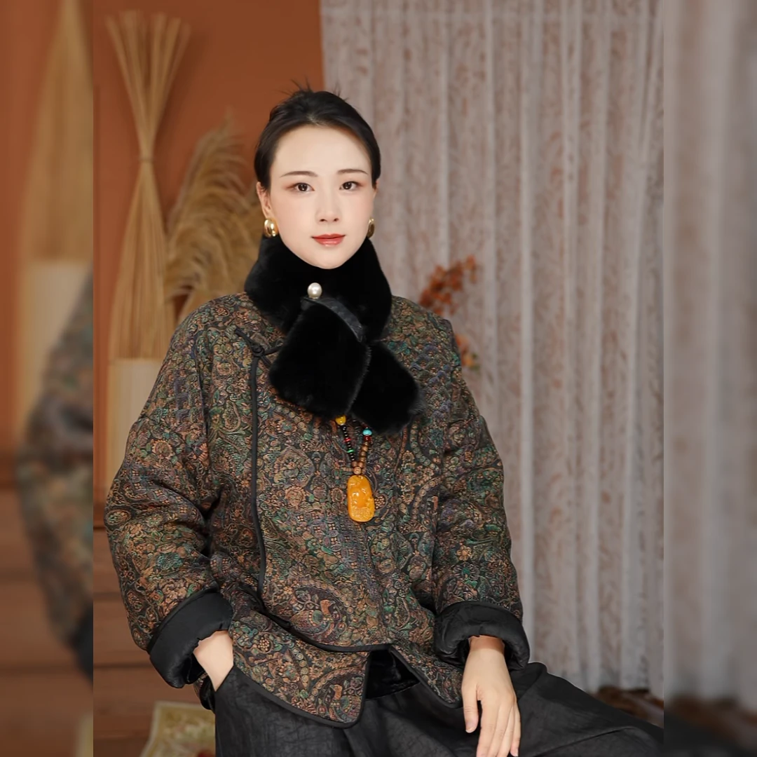【两种软黄金 · 驼绒服 · 香云纱】重磅秋冬棉服加厚保暖B50796