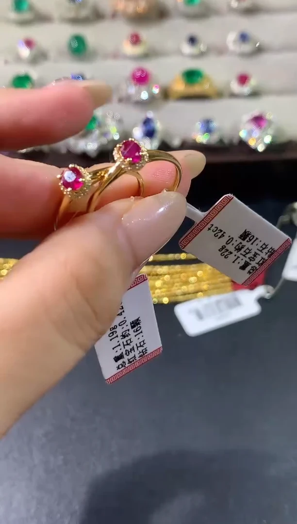 18K金镶嵌戒指|红宝石W467|多样性发货一件2980