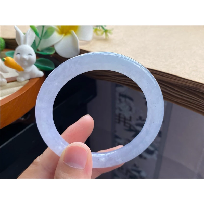 04.07批2783号55-8.9-9.1！圆条！淡淡的芙蓉底色！天然翡翠