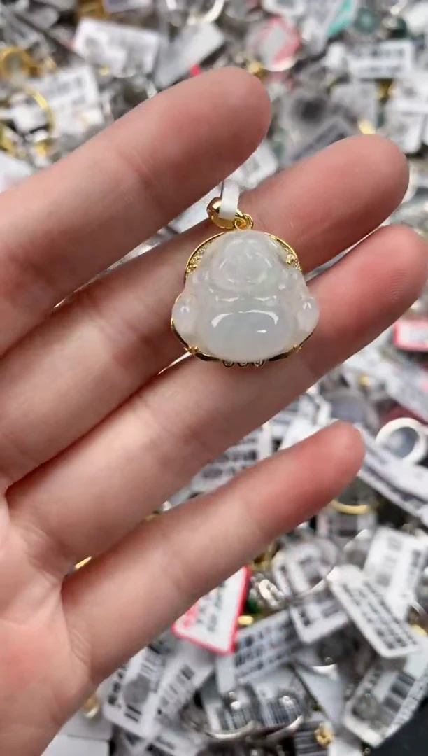 银S925镶嵌戒指翡翠666      7