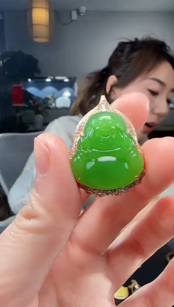 【闪购商品】和田玉吊坠(不含链)18K金镶嵌1