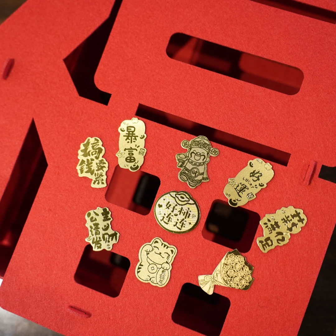 【黄金999】黄金手机贴暴富 财神金片蛇年礼物公主请发财手机贴足