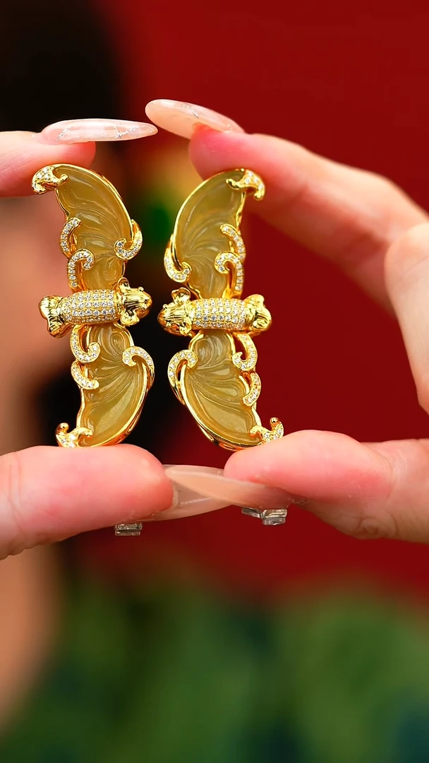 银S925镶嵌挂件翡翠小*新款