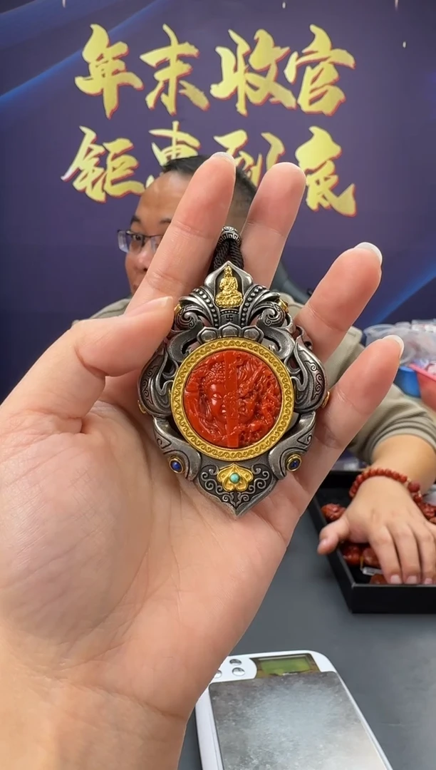 【闪购商品】南红玛瑙雕刻银S925镶嵌163ZB0118产品一个