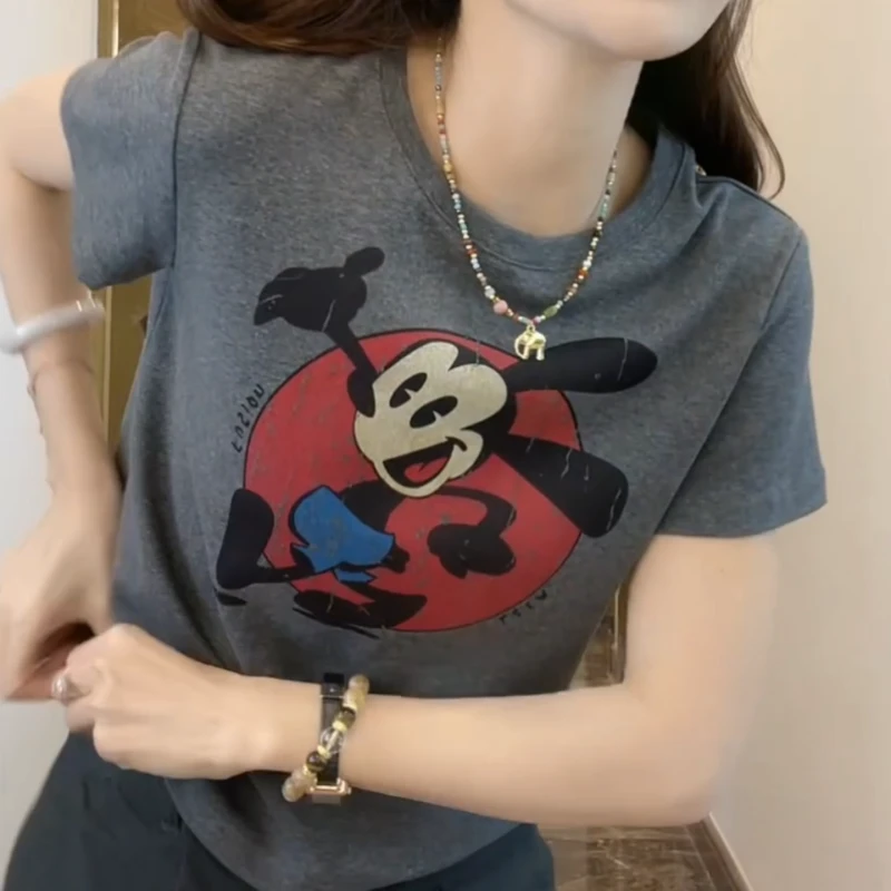 2025新款夏季设计款百搭显瘦时尚跨步鼠鼠短袖LK2502966