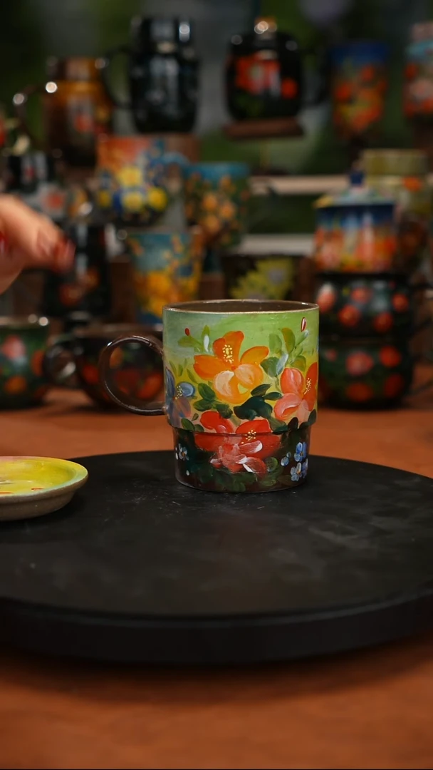 紫砂油画手绘釉下彩