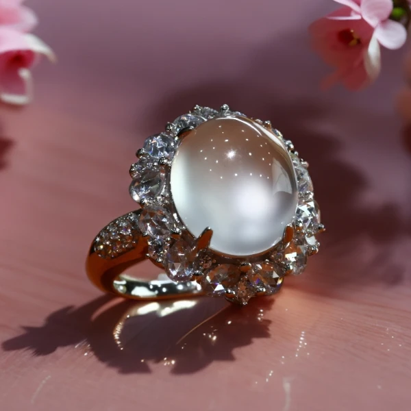 俄料黑钢蛋面戒指国标S925银镀金