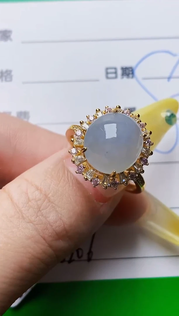 银S925镶嵌戒指翡翠0206